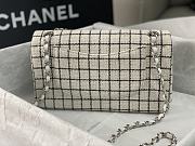 	 Bagsaaa Chanel Tweed Flap White and Black Lines - 25cm - 4