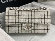 	 Bagsaaa Chanel Tweed Flap White and Black Lines - 25cm - 3