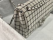 	 Bagsaaa Chanel Tweed Flap White and Black Lines - 25cm - 5