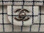 	 Bagsaaa Chanel Tweed Flap White and Black Lines - 25cm - 6