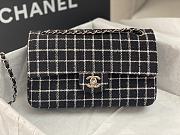 	 Bagsaaa Chanel Tweed Flap Black and White Lines - 25cm - 5