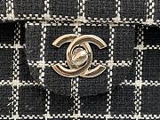 	 Bagsaaa Chanel Tweed Flap Black and White Lines - 25cm - 4