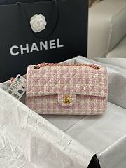 	 Bagsaaa Chanel Tweed Flap Pink and Cream - 25cm - 1