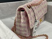 	 Bagsaaa Chanel Tweed Flap Pink and Cream - 25cm - 2