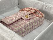 	 Bagsaaa Chanel Tweed Flap Pink and Cream - 25cm - 3