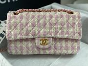 	 Bagsaaa Chanel Tweed Flap Pink and Cream - 25cm - 6