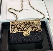 Bagsaaa Chanel Evening Flap Bag Black Tweed and Gold - 20x13x7cm - 1