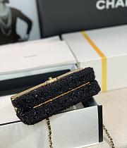 Bagsaaa Chanel Evening Flap Bag Black Tweed and Gold - 20x13x7cm - 2