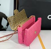 	 Bagsaaa Chanel Evening Flap Bag Pink Tweed and Gold - 20x13x7cm - 2