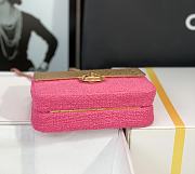 	 Bagsaaa Chanel Evening Flap Bag Pink Tweed and Gold - 20x13x7cm - 3