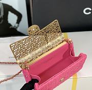 	 Bagsaaa Chanel Evening Flap Bag Pink Tweed and Gold - 20x13x7cm - 4