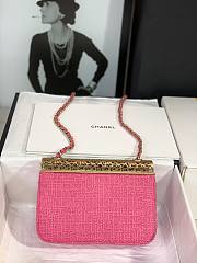 	 Bagsaaa Chanel Evening Flap Bag Pink Tweed and Gold - 20x13x7cm - 6