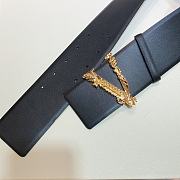 Bagsaaa Versace Barocco V buckle black belt 7cm - 2
