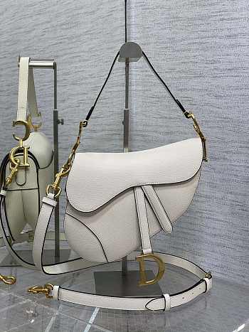 	 Bagsaaa Dior Saddle White Bag - 25.5x20x6.5cm