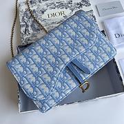 Bagsaaa Dior Saddle Pouch Light Blue Dior Oblique Jacquard - 22 x 14.5 x 4.5 cm - 1