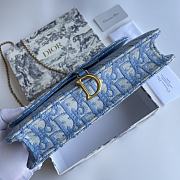 Bagsaaa Dior Saddle Pouch Light Blue Dior Oblique Jacquard - 22 x 14.5 x 4.5 cm - 3