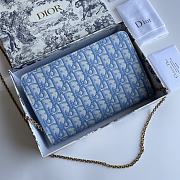 Bagsaaa Dior Saddle Pouch Light Blue Dior Oblique Jacquard - 22 x 14.5 x 4.5 cm - 2
