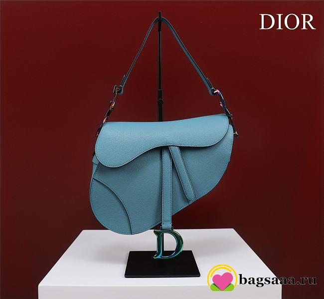 Bagsaaa Dior Saddle Blue Leather and coloful harrdware - 25.5 x 20 x 6.5 cm  - 1
