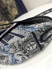 Bagsaaa Dior Saddle Camouflage Embroidered Blue - 25.5 x 20 x 6.5 cm  - 4