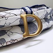 Bagsaaa Dior Saddle Blue and White Embroidered - 25.5 x 20 x 6.5 cm - 5