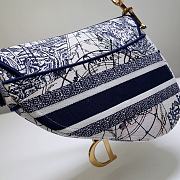 Bagsaaa Dior Saddle Blue and White Embroidered - 25.5 x 20 x 6.5 cm - 2