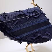 Bagsaaa Dior Saddle Dark Blue Camouflage Embroidered - 25.5 x 20 x 6.5 cm - 3