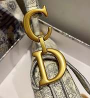 Bagsaaa Dior Grey Toile De Jouy Embroidery Saddle Bag - 25.5 x 20 x 6.5 cm - 6