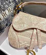 	 Bagsaaa Dior Pink Toile De Jouy Embroidery Saddle Bag - 25.5 x 20 x 6.5 cm - 2