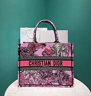 Bagsaaa Dior Book Tote Medium Pink Toile de Jouy Voyage Embroidery - 36 x 27.5 x 16.5 cm - 1
