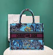 	 Bagsaaa Dior Book Tote Medium Blue Toile de Jouy Voyage Embroidery - 36 x 27.5 x 16.5 cm - 1