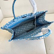 Bagsaaa Dior Book Tote Large 41cm Blue Oblique Jacquard  - 5