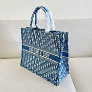 Bagsaaa Dior Book Tote Large 41cm Blue Oblique Jacquard  - 6