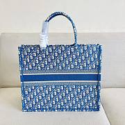 Bagsaaa Dior Book Tote Large 41cm Blue Oblique Jacquard  - 2