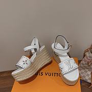 Bagsaaa Louis Vuitton Starboard Wedge Sandal White - 6