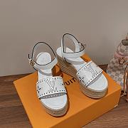 Bagsaaa Louis Vuitton Starboard Wedge Sandal White - 5
