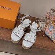 Bagsaaa Louis Vuitton Starboard Wedge Sandal White - 3