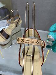 Bagsaaa Louis Vuitton Wedge Sandals White and Brown  - 6