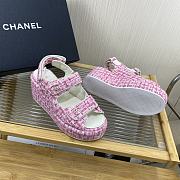 Bagsaaa Chanel Pink Wedge Sandals  - 6