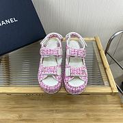 Bagsaaa Chanel Pink Wedge Sandals  - 5