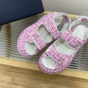 Bagsaaa Chanel Pink Wedge Sandals  - 2