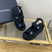 	 Bagsaaa Chanel Black Wedge Sandals - 3