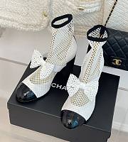 Bagsaaa Chanel Mary Janes Resille, Kid Suede & Patent Calfskin White & Black High Heels - 1