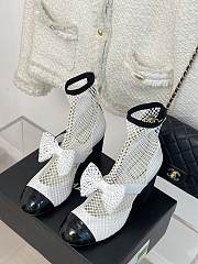 Bagsaaa Chanel Mary Janes Resille, Kid Suede & Patent Calfskin White & Black High Heels - 4