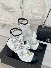 Bagsaaa Chanel Mary Janes Resille, Kid Suede & Patent Calfskin White & Black High Heels - 3