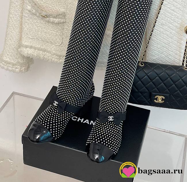 Bagsaaa Chanel Mary Janes Resille Calfskin Long Black - 1