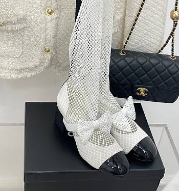 	 Bagsaaa Chanel Mary Janes Resille Calfskin Long White