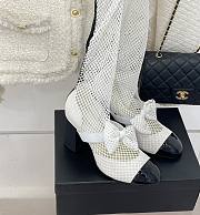 Bagsaaa Chanel Mary Janes Resille Calfskin Long White High Heels - 1