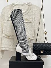 Bagsaaa Chanel Mary Janes Resille Calfskin Long White High Heels - 5