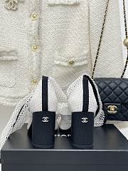 Bagsaaa Chanel Mary Janes Resille Calfskin Long White High Heels - 4