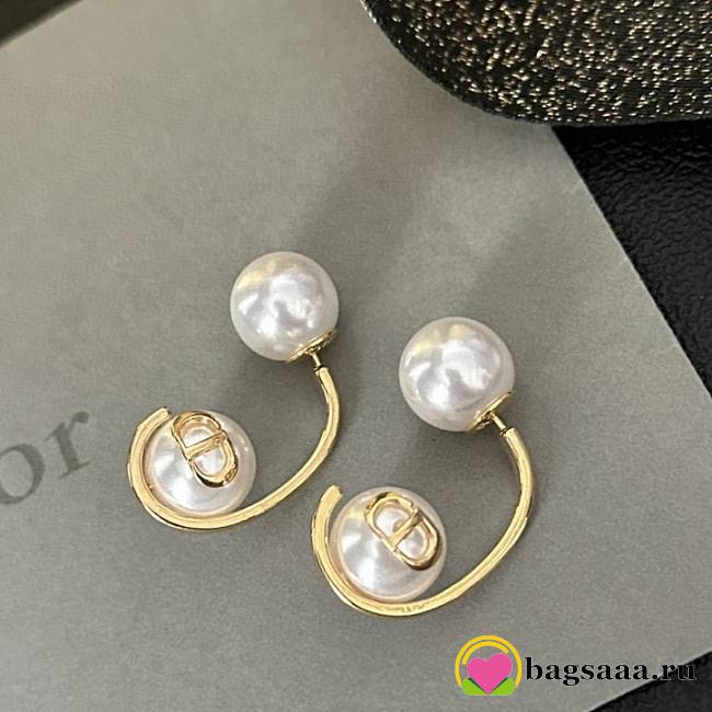 Bagsaaaa Dior Montaigne With Pearl Earrings - 1